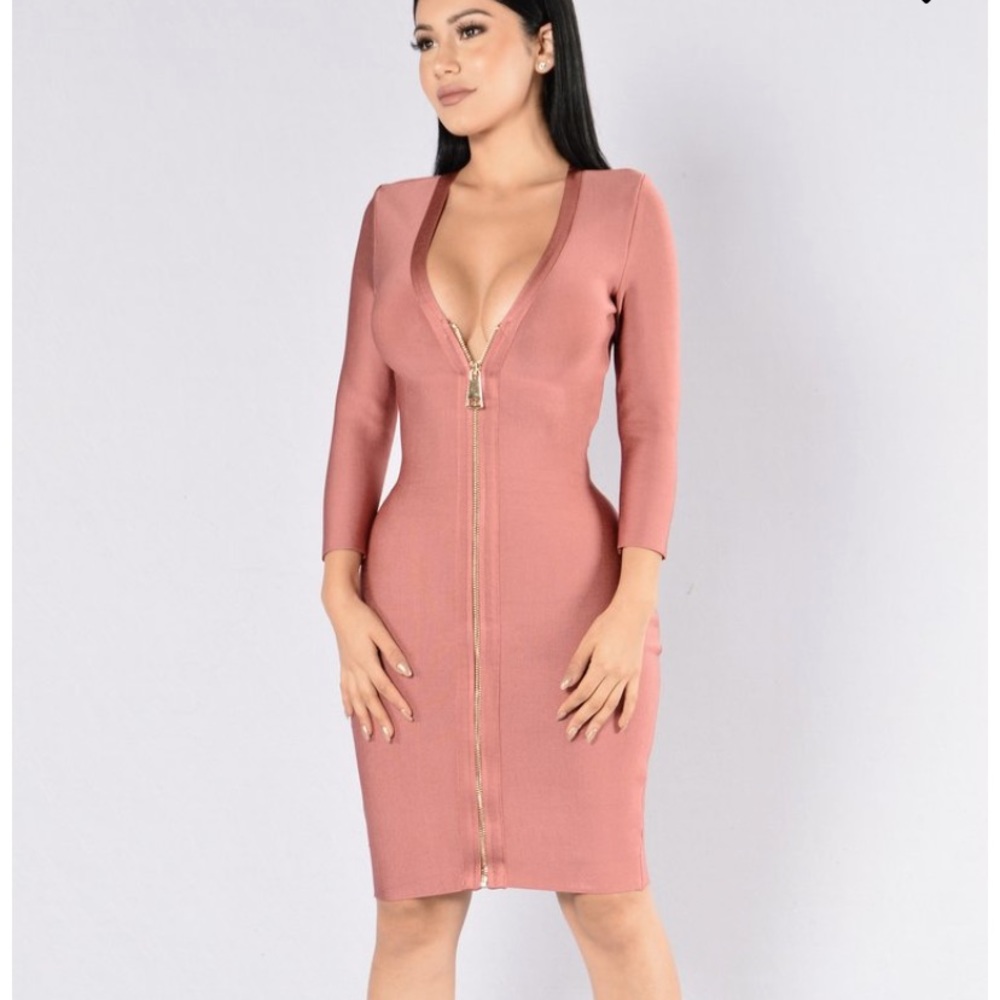 Mauve bandage dress unzip me dress